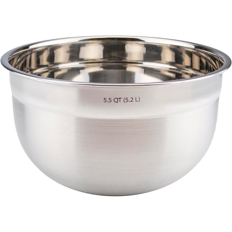 Tovolo Stainless Steel Mixing Bowl (5.5 Quart) – Kitchen & Home Essential for Food Storage, Serving, Salad, Food Prep, Baking, & Cooking / Dishwasher Safe | Bigbigmart.com