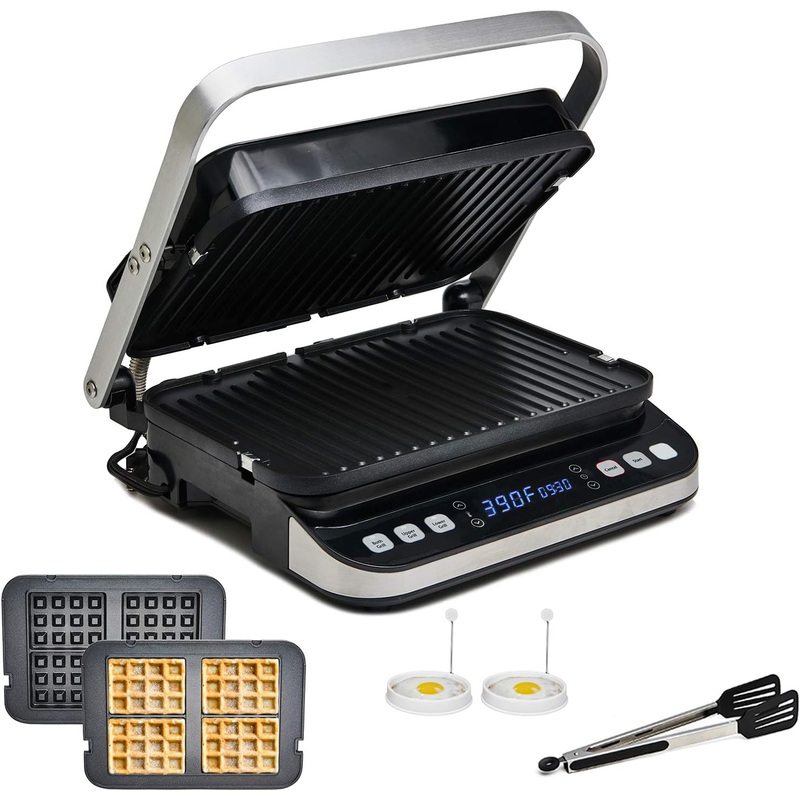 Yedi Total Package 6-in-1 Digital Indoor Grill, Waffle Maker, Panini Press, Griddle, with Deluxe Accessory Kit | Bigbigmart.com