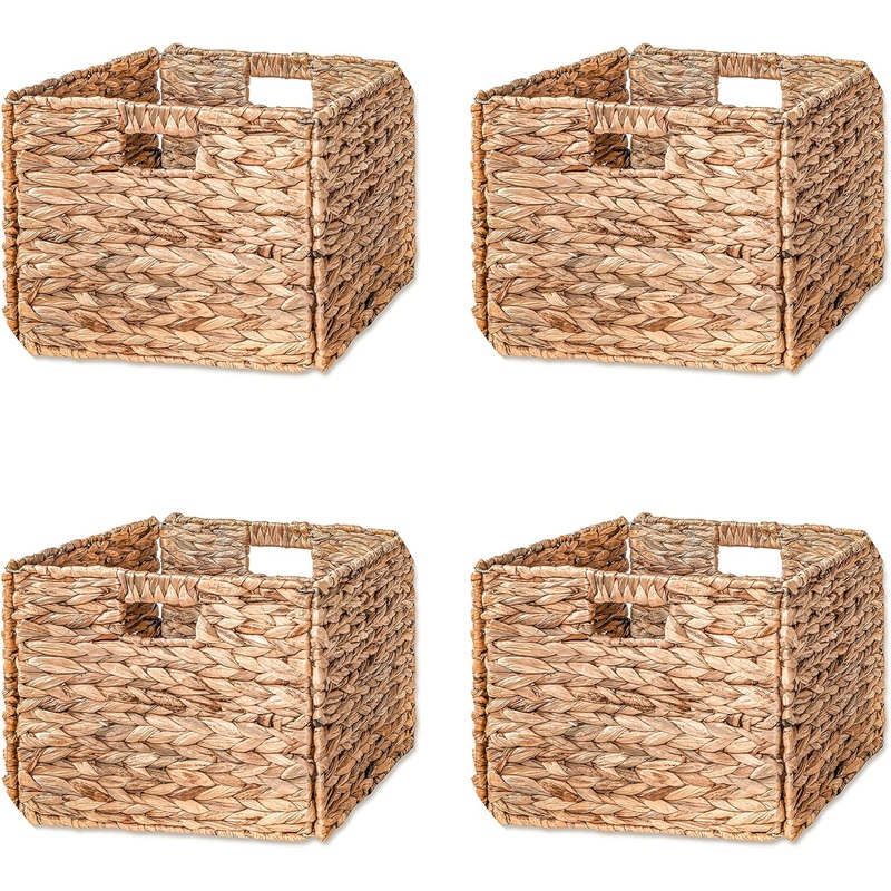 12.7 Foldable Storage Basket with Iron Wire Frame By Trademark Innovations (Set of 4) | Bigbigmart.com