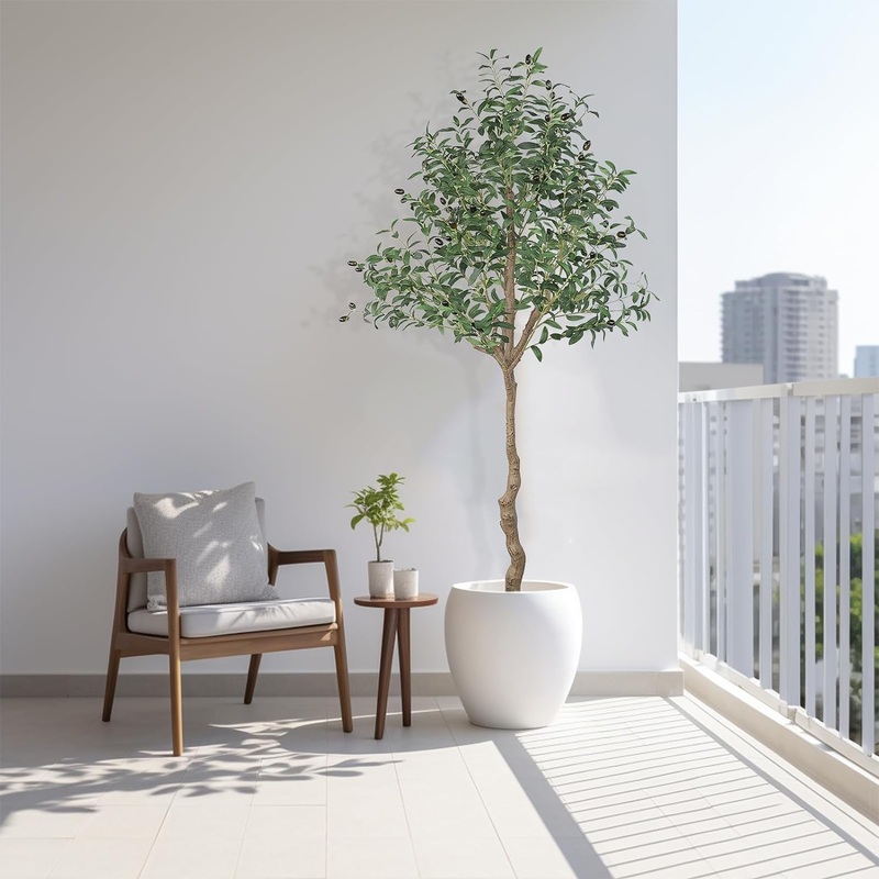 AnTing 6FT Artificial Olive Tree Faux Olive 1150Leaves and 44Fruits with Pot for Home Decor Indoor Gift 2Pack | Bigbigmart.com