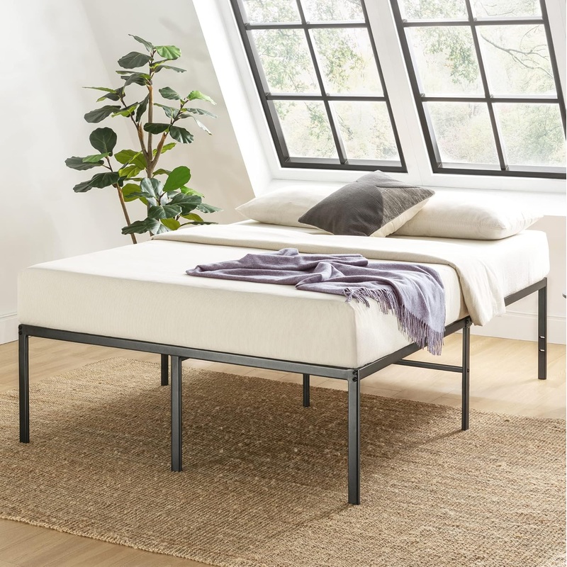 Best Price Mattress King Size Black Metal Bed Frame with 18 Inch Style | Bigbigmart.com