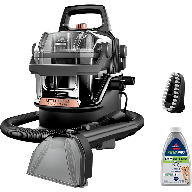 BISSELL Little Green HydroSteam Multi-Purpose Portable Carpet and Upholstery Cleaner, Car and Auto Detailer, 3618, Black and Copper Harbor | Bigbigmart.com