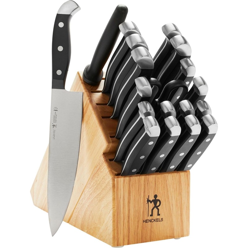HENCKELS Statement Razor-Sharp 20-Piece Knife Set with Block, Chef Knife, Bread Knife, German Engineered Knife Informed by over 100 Years of Mastery, Natural | Bigbigmart.com