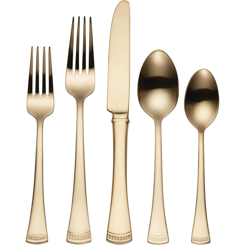 Lenox Portola, 3.40 LB, 20-Piece Flatware Set, Gold | Bigbigmart.com
