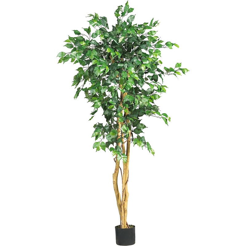 Nearly Natural 5208 Ficus Artificial Tree with Curved Trunk, 5-Feet, Green | Bigbigmart.com