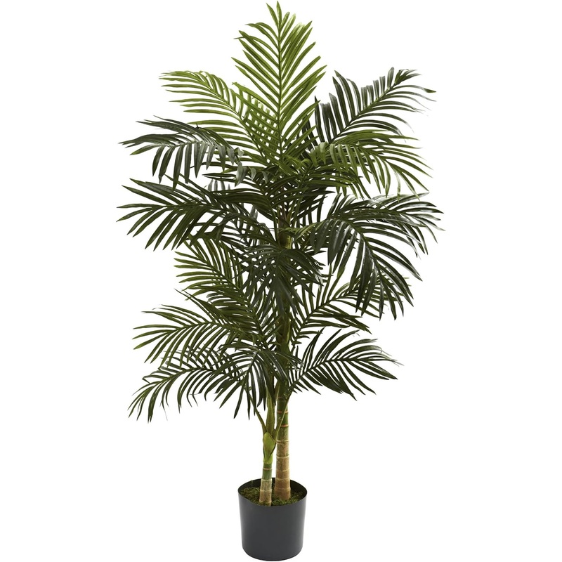 Nearly Natural 5ft. Golden Cane Palm Artificial Tree, Green | Bigbigmart.com