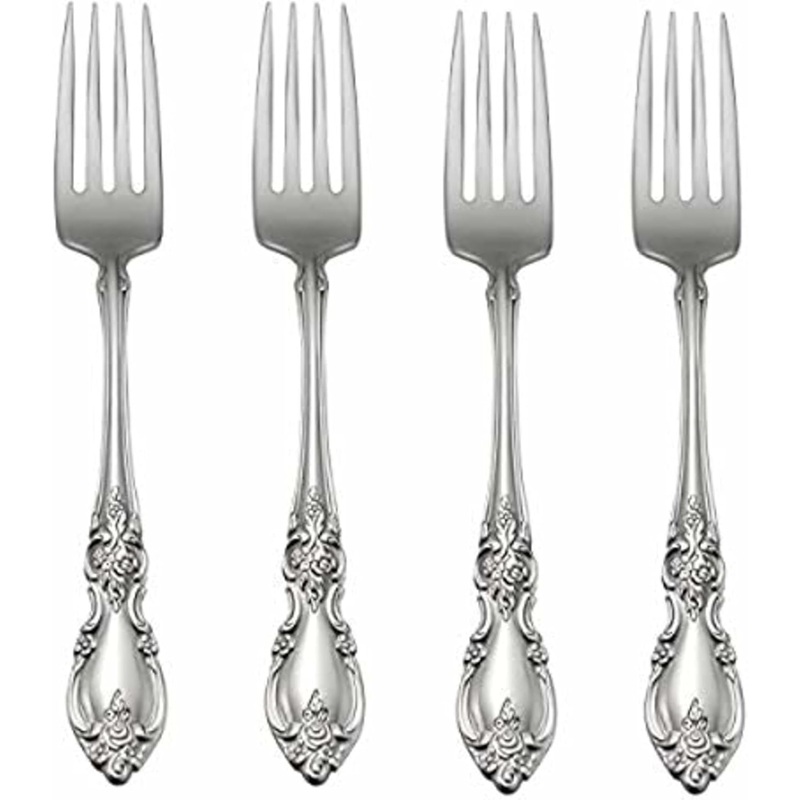 Oneida Louisiana Fine Flatware Dinner Forks, Set of 4, 18/10 Stainless Steel | Bigbigmart.com