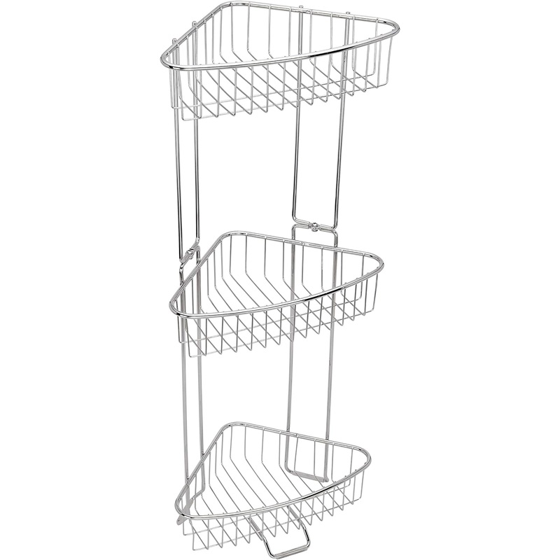 ToiletTree Products Stainless Steel Floor Shower Caddy – Corner Caddy Shelf for Bathroom and Shower Storage – Rust-Proof Shower Caddy for Shampoo, Soap, and More | Bigbigmart.com