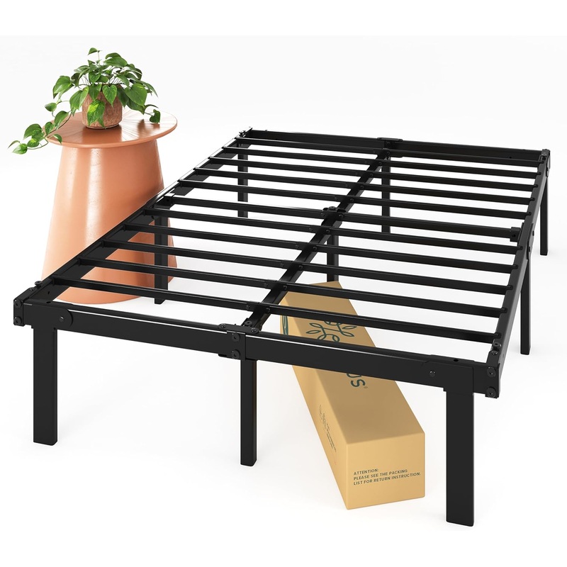 Zinus Caleb 14 Inch Metal Platform Bed Frame, Foldable Steel Frame, No Box Spring Needed, Easy Assembly, Full | Bigbigmart.com