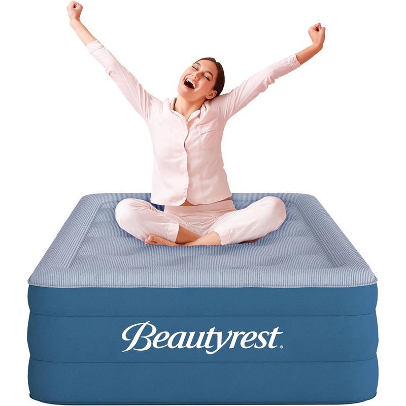 Beautyrest Comfort Plus Air Bed Mattress with Built-in Pump and Plush Cooling Topper, 17 Twin | Bigbigmart.com