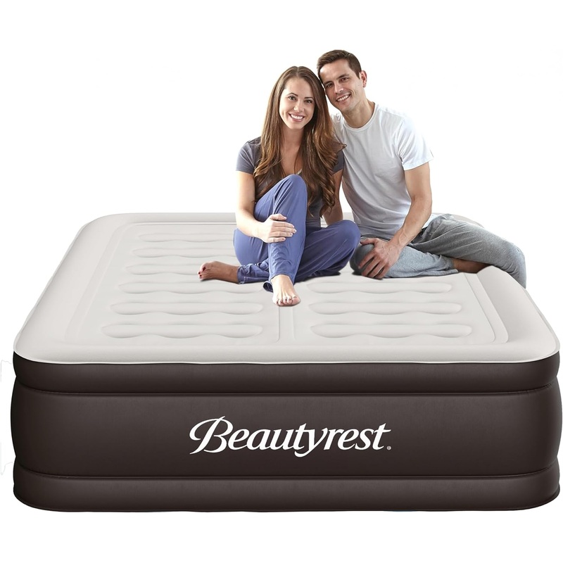 Beautyrest Duet 18 Queen Air Mattress – Dual Control Sleep Zones, Edge Support, Built-in High-Speed Pump, Puncture-Resistant Inflatable Bed for Camping & Guests | Bigbigmart.com