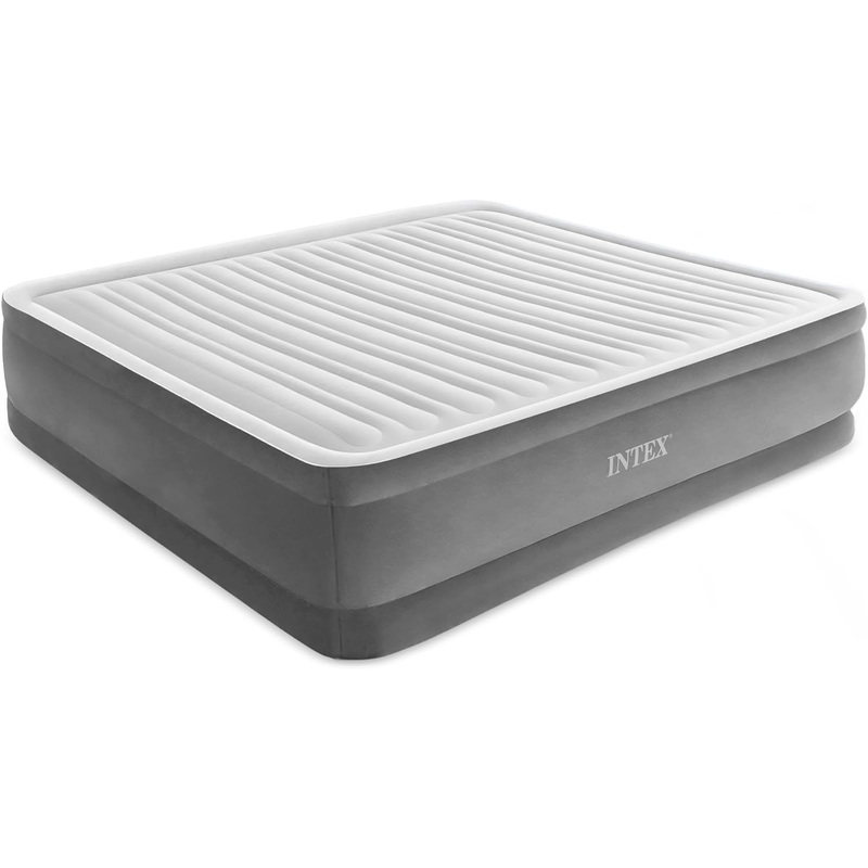 Intex Comfort Dura-Beam Airbed Internal Electric Pump Bed Height Elevated, Elevated 18 (2020 Model) | Bigbigmart.com