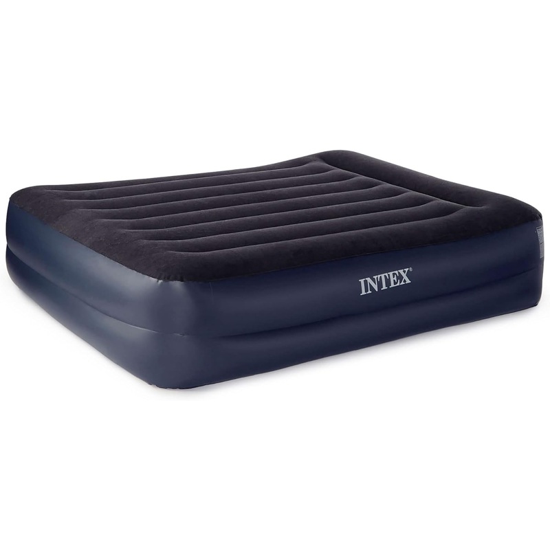 Intex Dura-Beam Standard Series Pillow Rest Raised Airbed w/Built-in Pillow & Electric Pump, Queen | Bigbigmart.com