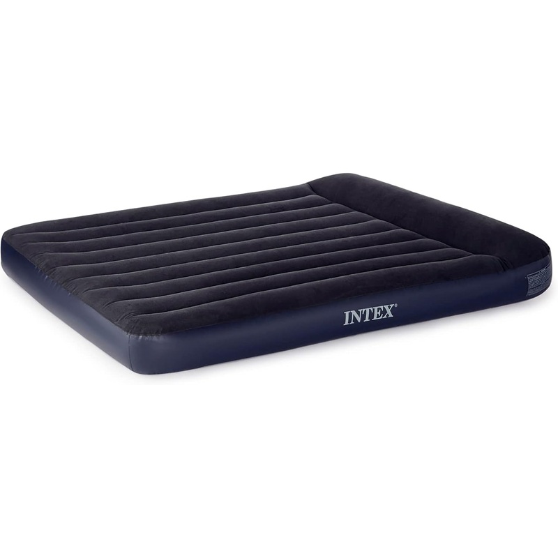 Intex Pillow Rest Classic Airbed with Built-in Pillow and Electric Pump, Queen | Bigbigmart.com