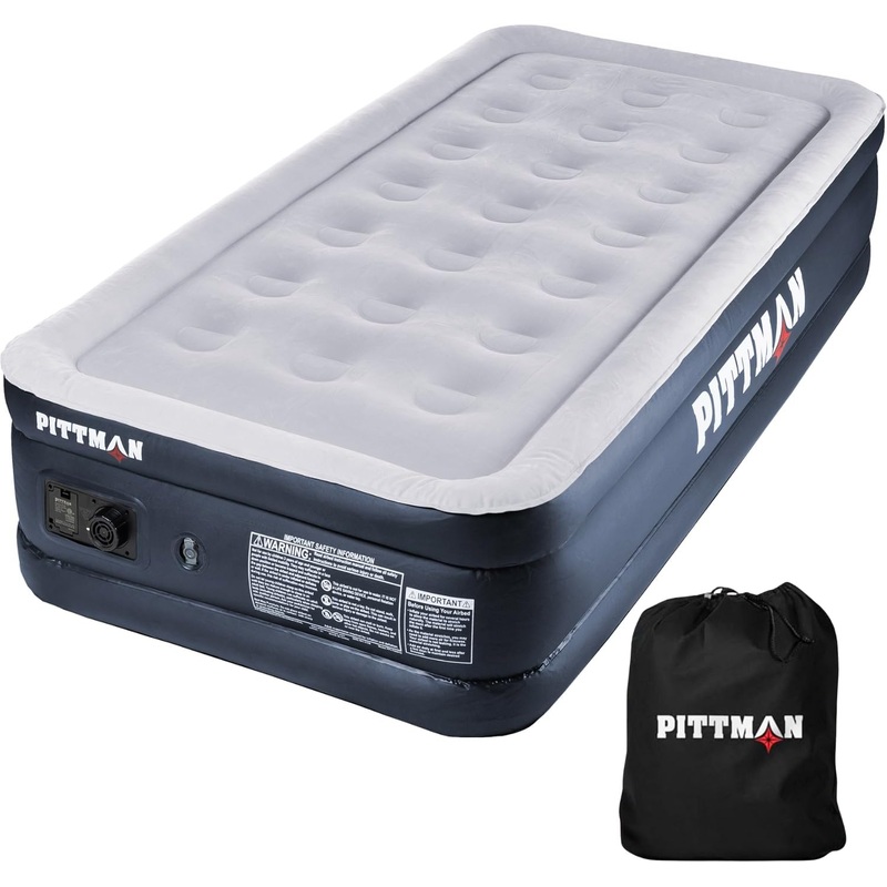 Pittman – Air Mattress Twin with Built in Pump – Black 18 Double High Twin Air Mattress with Built in Pump That Inflates & Deflates – Twin Blow Up Air Mattress is Ideal for Guests or Camping | Bigbigmart.com