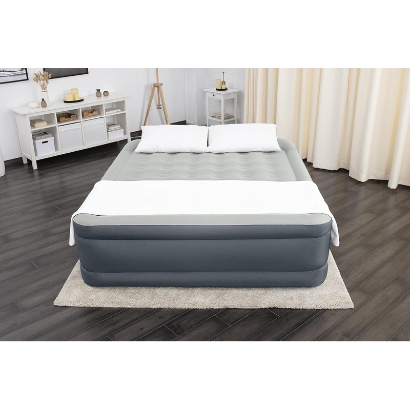 SleepLux Durable Inflatable Air Mattress with Built-in Pump, Pillow and USB Charger, King 22 | Bigbigmart.com