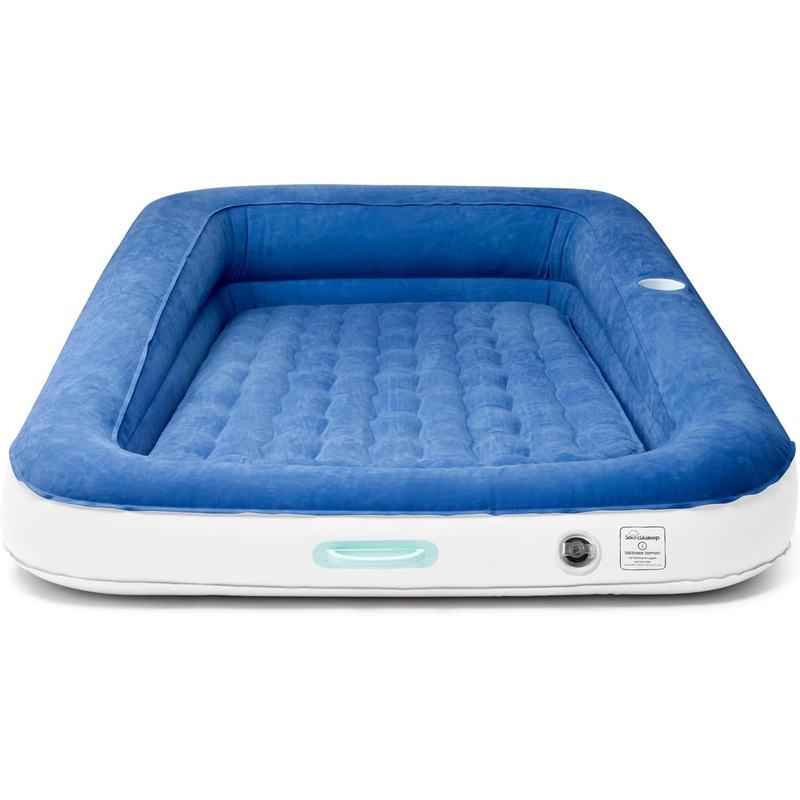 SoundAsleep Dream Series Kids Air Mattress with High Speed External Pump – Extra Tall Safety Bumpers – Portable, Toddler Blow up Bed for Kids – Inflatable Toddler Air Mattress for Home and Camping | Bigbigmart.com
