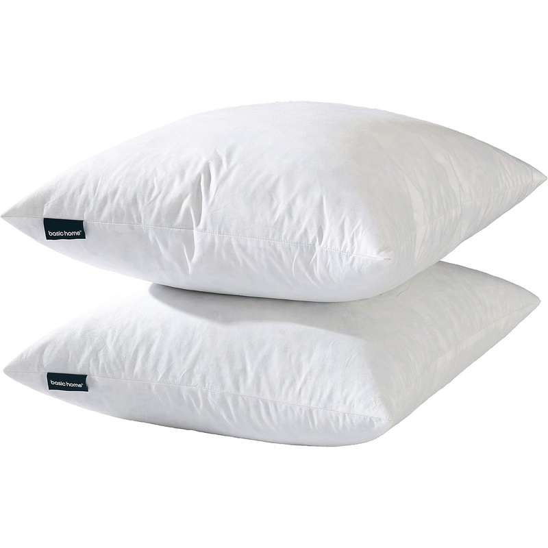 26×26 Euro Throw Pillow Inserts-Down Feather Pillow Inserts-Cotton Fabric-Set of 2-White. | Bigbigmart.com