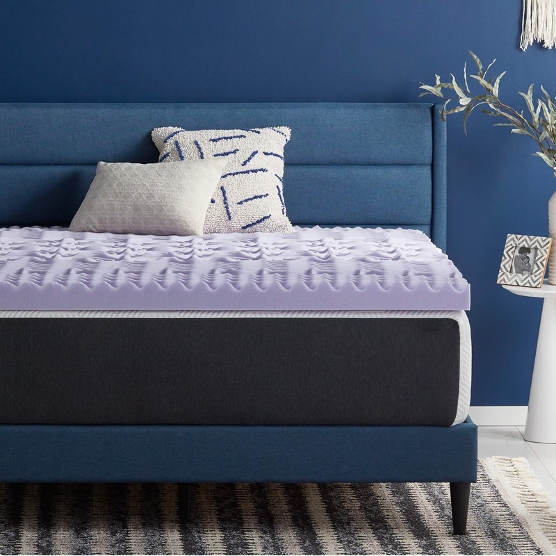 LUCID Lavender-Infused Mattress Topper, Queen | Bigbigmart.com