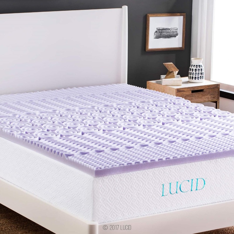 LUCID Mattress Topper, Twin, Lavender | Bigbigmart.com