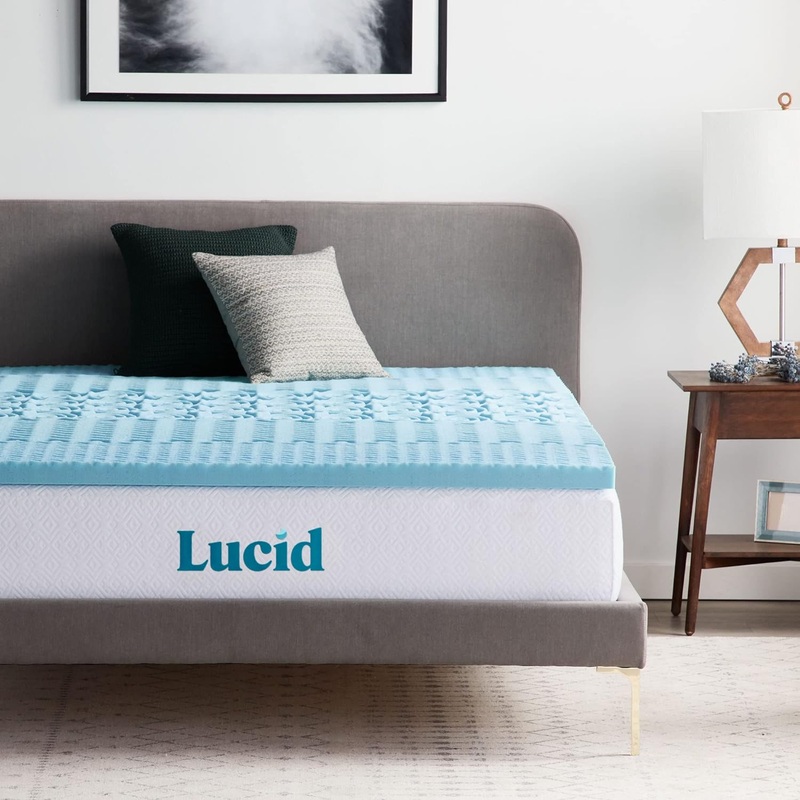 LUCID Mattress Topper, Twin XL, 2 Inch, Memory Foam Mattress Topper – 5 Zone Gel Infusion – CertiPUR Certified Foam | Bigbigmart.com