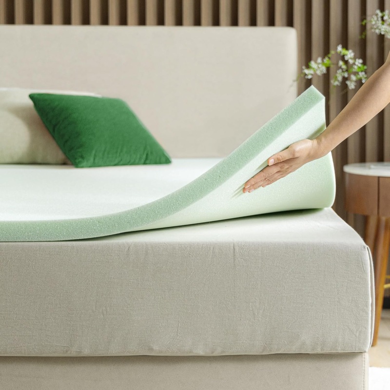 ZINUS 2 Inch Green Tea Memory Foam Mattress Topper, Smaller, More Convenient WonderBox Packaging, Pressure-Relieving Layers, CertiPUR-US Certified, King | Bigbigmart.com
