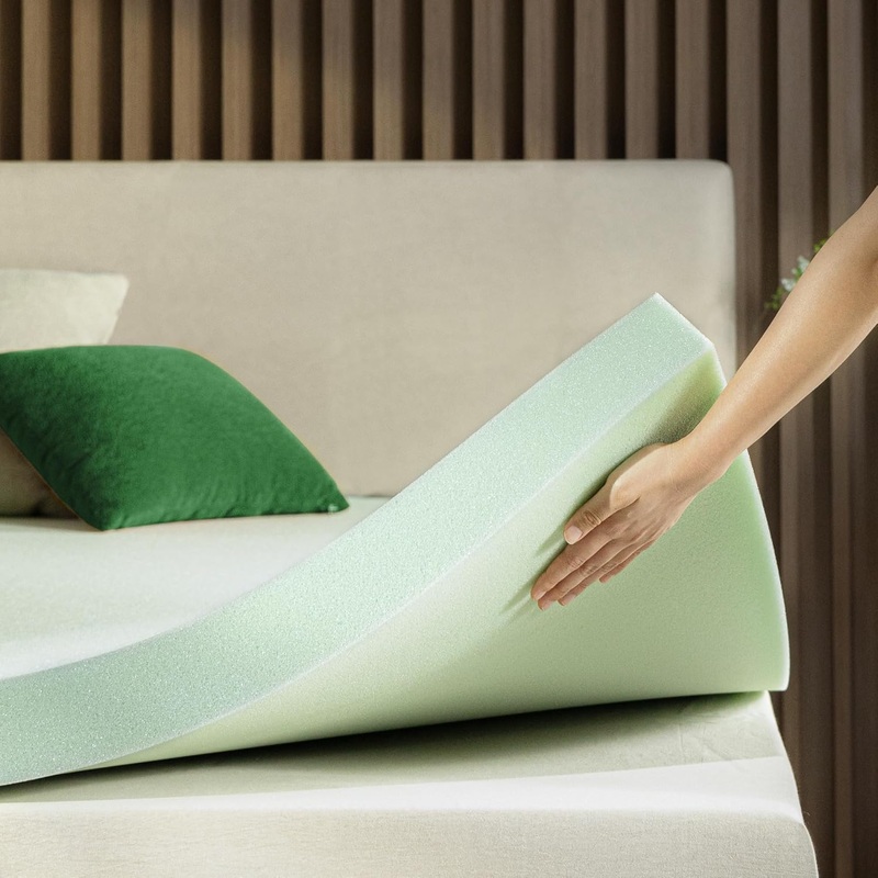 ZINUS 3 Inch Green Tea Memory Foam Mattress Topper, Smaller, More Convenient WonderBox Packaging, Pressure-Relieving Layers, CertiPUR-US Certified, Full | Bigbigmart.com