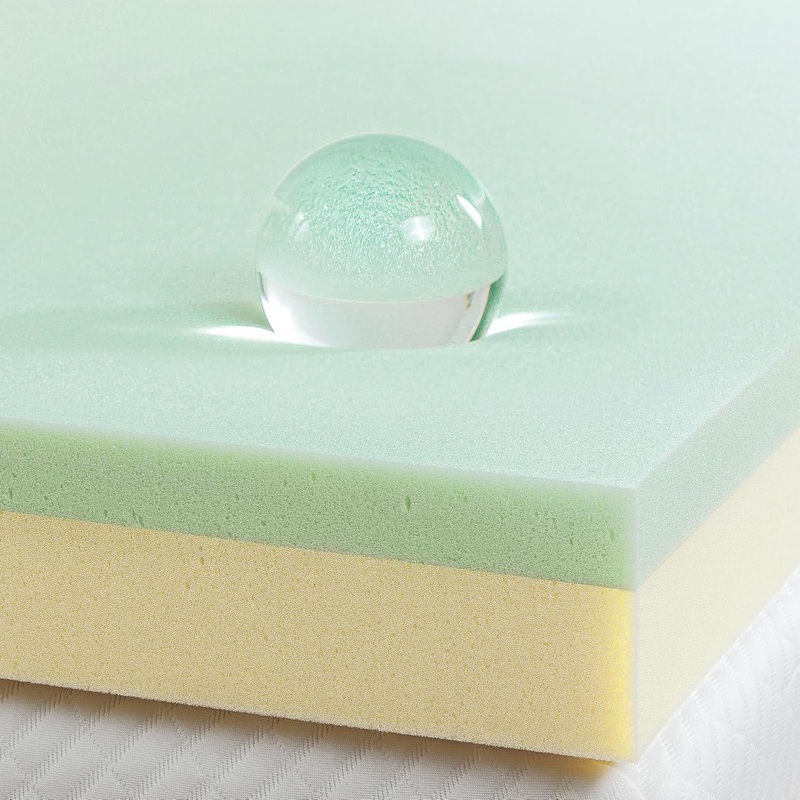 ZINUS 4 Inch Green Tea Memory Foam Mattress Topper, Pressure-Relieving Layers, CertiPUR-US Certified, Full | Bigbigmart.com