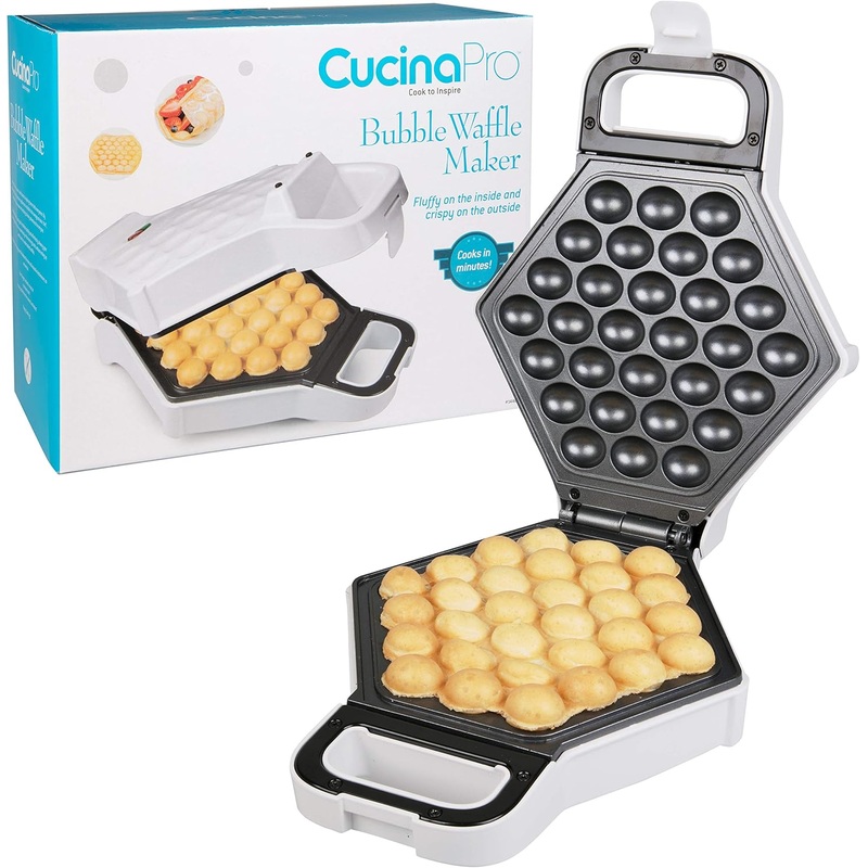 Bubble Waffle Maker- Electric Nonstick Hong Kong Egg Waffler Iron Griddle w Ready Indicator Light- Ready in under 5 Mins w Recipe Guide- Make Homemade Ice Cream Cones- Birthday Breakfast, Dessert Gift | Bigbigmart.com