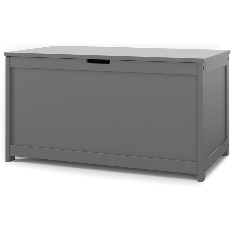 Child Craft Harmony 33 Wood Toy Box, Large Storage Chest, Plenty of Storage, 2 Safety Hinges, Standard Ventilation Hole on Back, 6 Cubic Feet of Storage (Cool Gray) | Bigbigmart.com