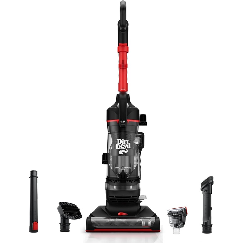 Dirt Devil Multi-Surface Rewind+ Bagless Upright Vacuum Cleaner Machine with Cord Rewind, Powerful Suction, Extended Filtration, UD76800V, Black | Bigbigmart.com