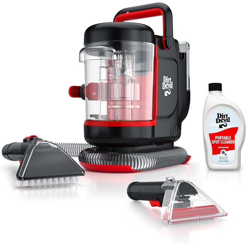 Dirt Devil Portable Spot Compact Carpet Cleaner for Carpet & Upholstery, Powerful Suction with Versatile Tools, Pet Stain Remover, Carpet Shampooer, FD13000, Black | Bigbigmart.com