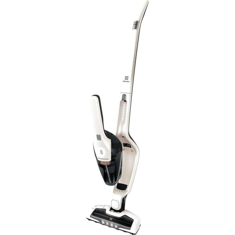 Electrolux Ergorapido Stick Cleaner Lightweight Cordless Vacuum with LED Nozzle Lights and Turbo Battery Power, for Carpets and Hard Floors, in, Satin White | Bigbigmart.com