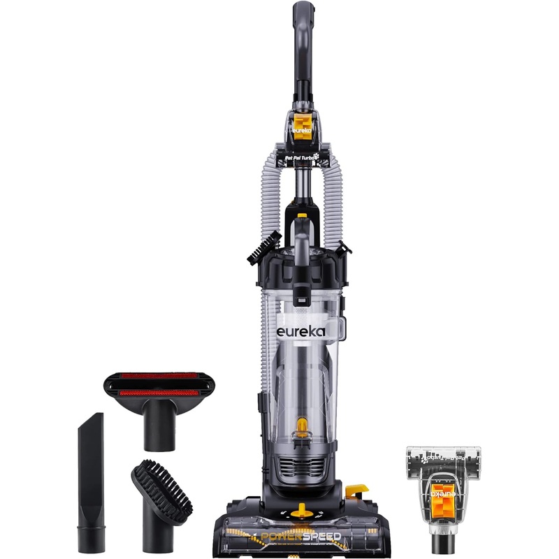 EUREKA PowerSpeed Lightweight Powerful Upright Vacuum Cleaner for Carpet and Hard Floor, Pet Turbo, Black,Yellow | Bigbigmart.com