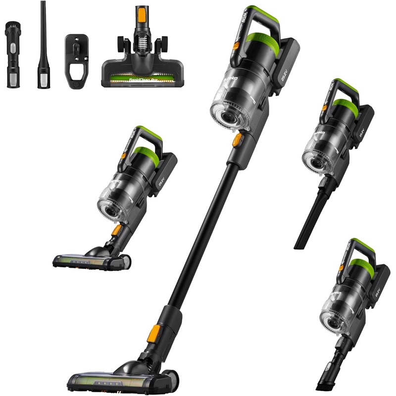 Eureka RapidClean Pro Cordless Cleaner for Hard Floors Lightweight Vacuum LED Headlights, Convenient Stick and Handheld Vac, Green, NEC285GR | Bigbigmart.com