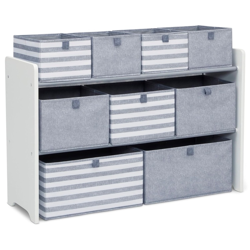 GAP GapKids Deluxe Toy Organizer – Greenguard Gold Certified, Grey/White | Bigbigmart.com