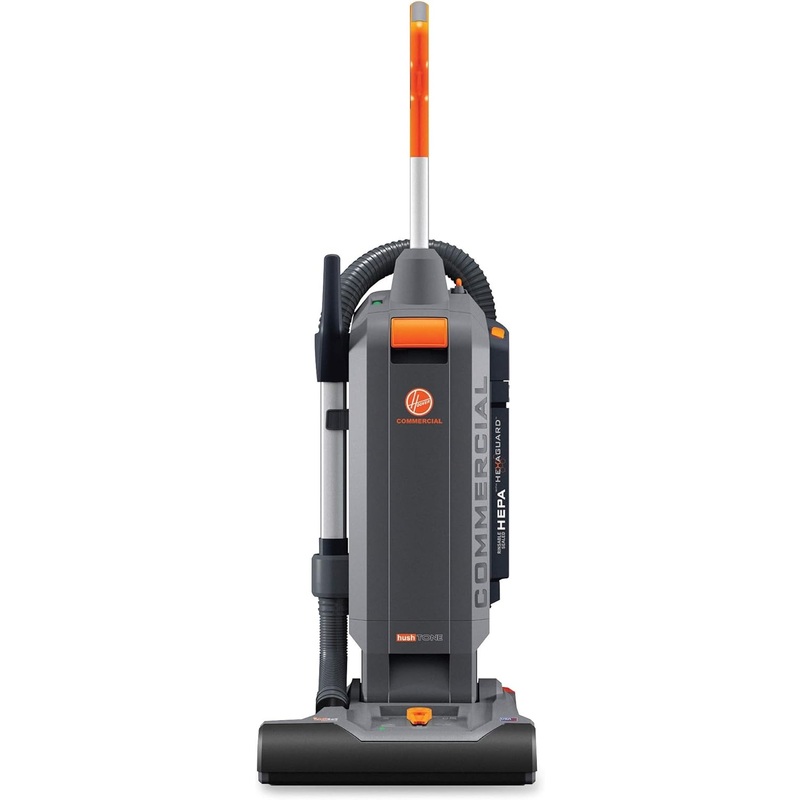 Hoover Commercial HushTone Upright Vacuum Cleaner, 15 inches with Intellibelt, For Carpet and Hard Floors, CH54115, Gray | Bigbigmart.com