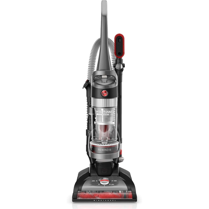 Hoover WindTunnel Cord Rewind Pro Bagless Upright Vacuum Cleaner, For Carpet and Hard Floors, UH71300V, Black, UH71300 | Bigbigmart.com