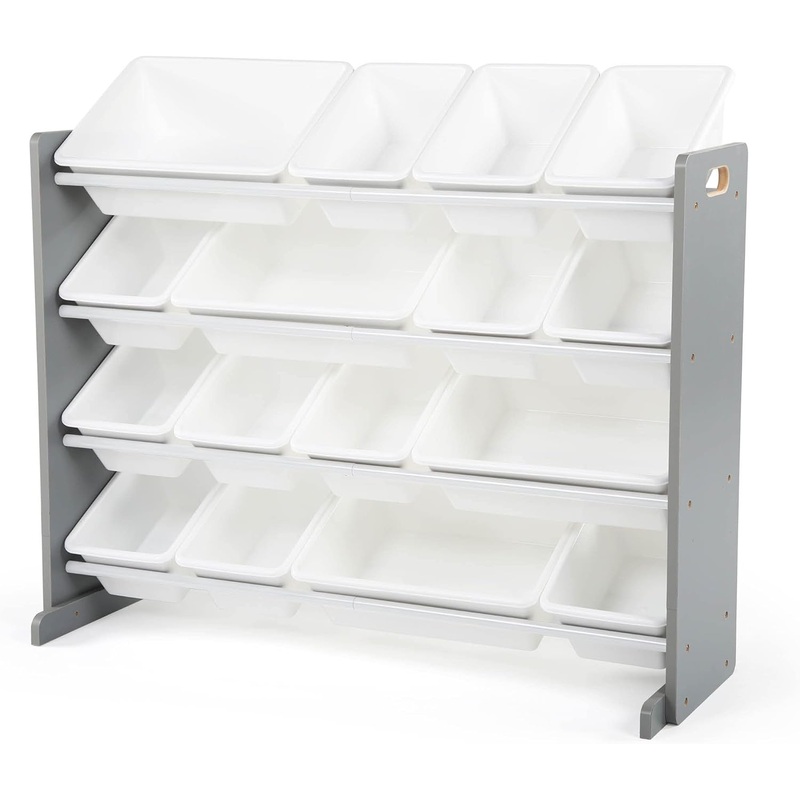 Humble Crew Supersized Wood Toy Storage Organizer, Extra Large, Grey/White | Bigbigmart.com