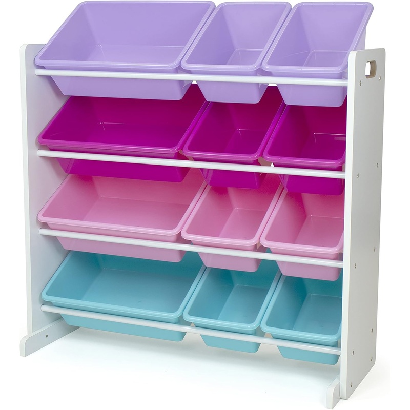Humble Crew Toy Storage Organizer, White/Pink/Purple/Turquoise 34x11x31 inches,12x9x6 inches,16x12x6 inches | Bigbigmart.com