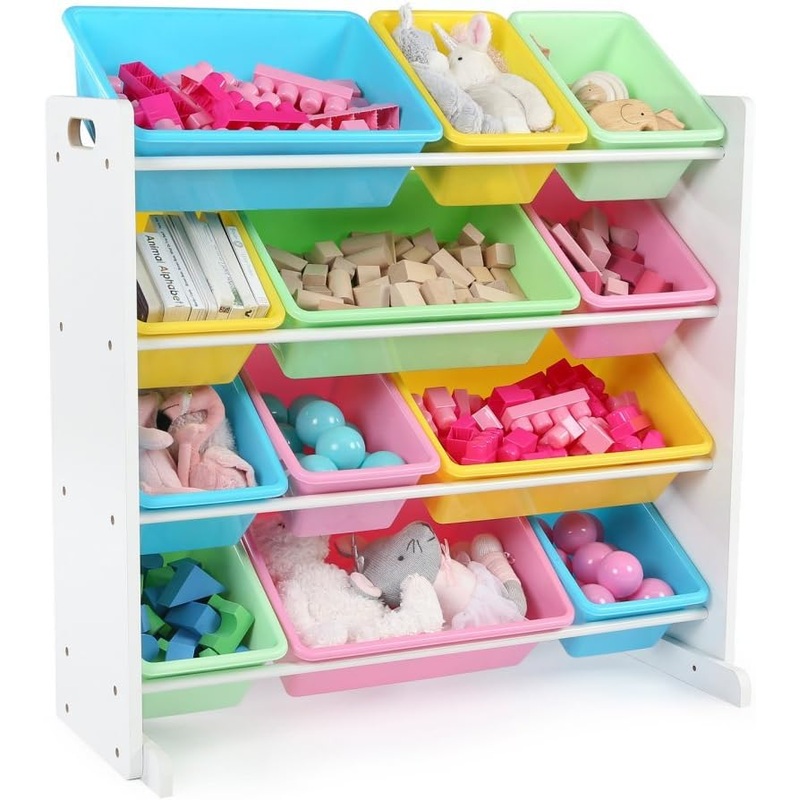 Humble Crew, White/Pastel Kids’ Toy Storage Organizer | Bigbigmart.com