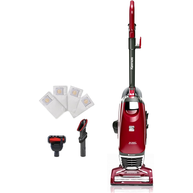 Kenmore BU3040 Intuition Lite Bagged Upright Vacuum Lightweight Cleaner 2-Motor Power Suction with HEPA Filter, 3-in-1 Combination Tool, Handi-Mate for Carpet, Floor, Pet Hair, Red w/No Lift-up | Bigbigmart.com