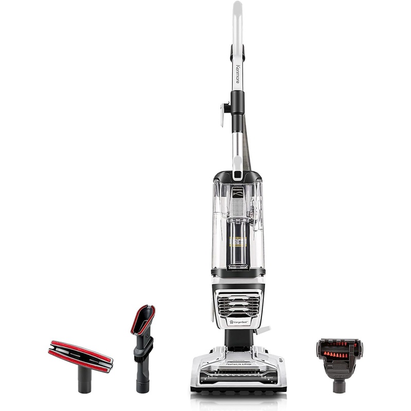 Kenmore DU4399 Featherlite Lift-Up Bagless Upright Vacuum 2-Motor Power Suction Lightweight Carpet Cleaner with Hair Eliminator Brushroll, HEPA Filter and 2 Cleaning Tools, White | Bigbigmart.com