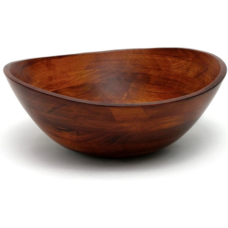 Lipper International Cherry Finished Wavy Rim Serving Bowl for Fruits or Salads, Matte, Large, 13 x 12.5 x 5, Single Bowl | Bigbigmart.com