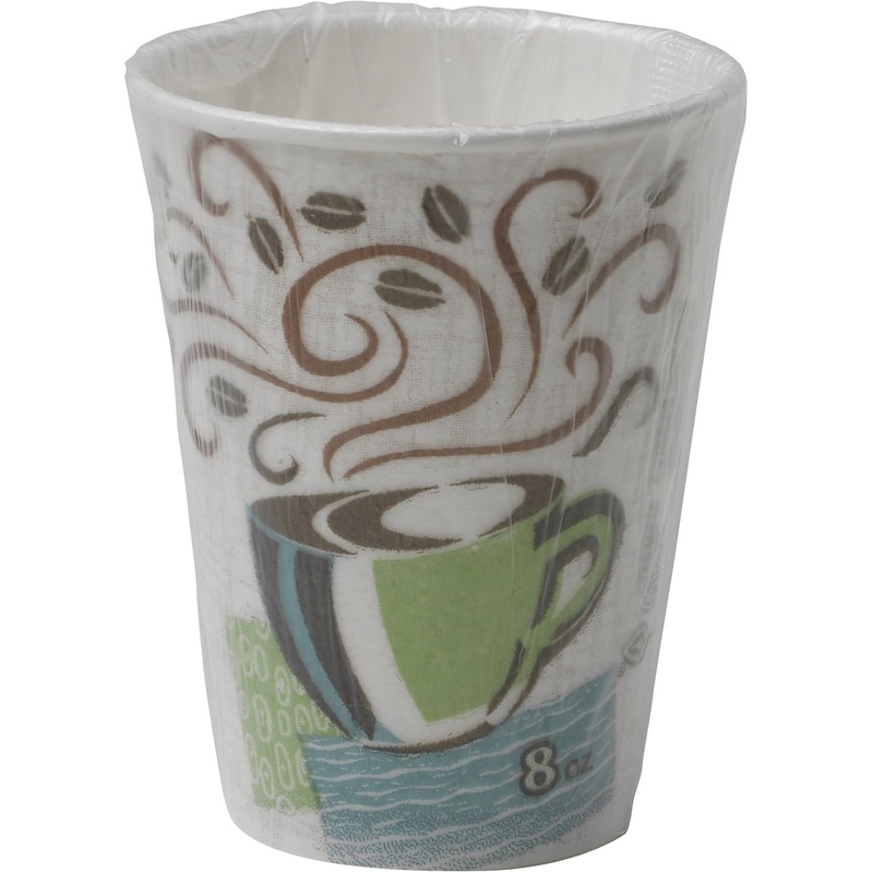 Dixie PerfecTouch, 5338CDWR, Coffee Haze, 8 oz., Individually Wrapped Insulated Paper Hot Cup by GP PRO (Georgia-Pacific) (Case of 1,000 Cups), Coffee Haze Design | Bigbigmart.com