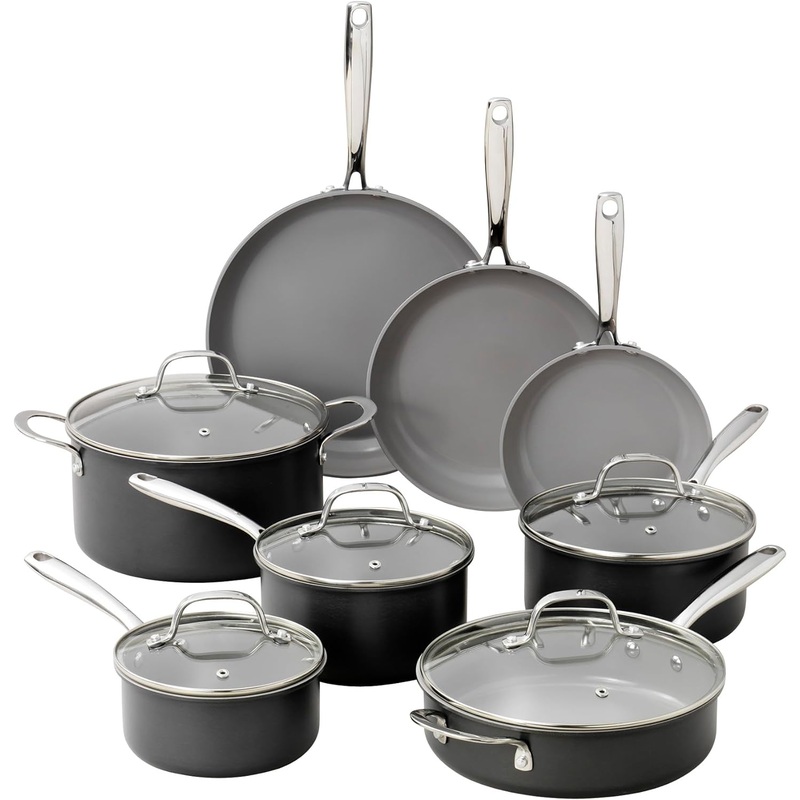 Granitestone 13 Pc Ceramic Pots and Pans Set Non Stick Cookware Set, Kitchen Cookware Sets, Pot and Pan Set