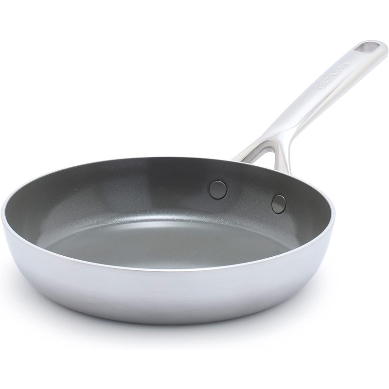 GreenPan GP5 Stainless Steel 5-Ply Healthy Ceramic Nonstick 8 Frying Pan Skillet, Scratch Resistant, Induction, Dishwasher & Oven Safe, PFAS-Free | Bigbigmart.com
