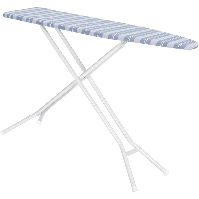 Ironing Board Full Size Made in The USA by Seymour Home Products (Blue Stripe) | Includes Cover and Pad | Iron Board with 4 Steel Legs for Extra Support | Features Perforated Top for Steam Flow | Bigbigmart.com