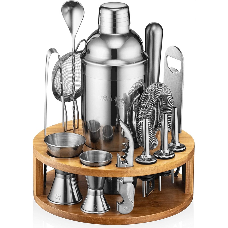 Mixology & Craft Bartender Kit – 15 Piece Set Including Cocktail Shaker and Bar Accessories, Perfect for Drink Mixing at Home, Plus Exclusive Recipe Cards | Bigbigmart.com