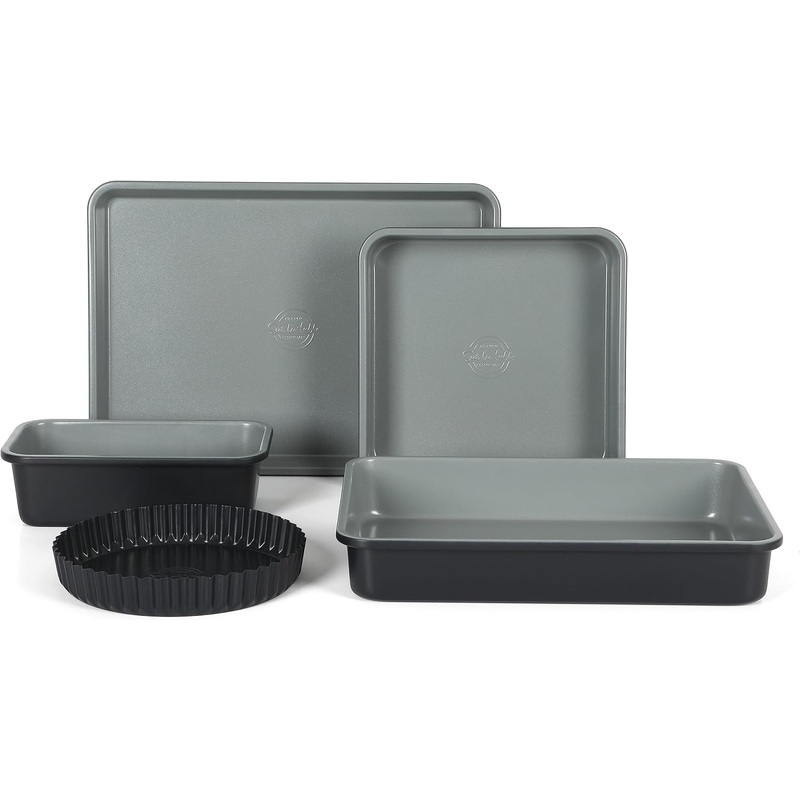 Sur La Table Kitchen Essential Carbon Steel Baking Pans Bakeware Set W/Premium PFA Free Grey Ceramic Nonstick – Black Exterior | Bigbigmart.com